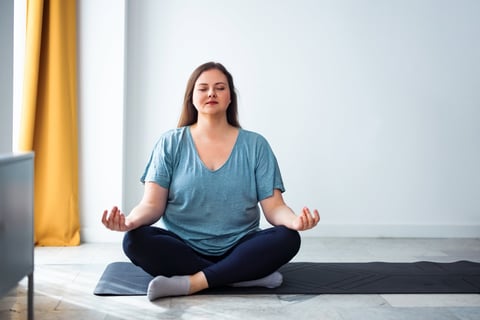 Woman practicing meditation