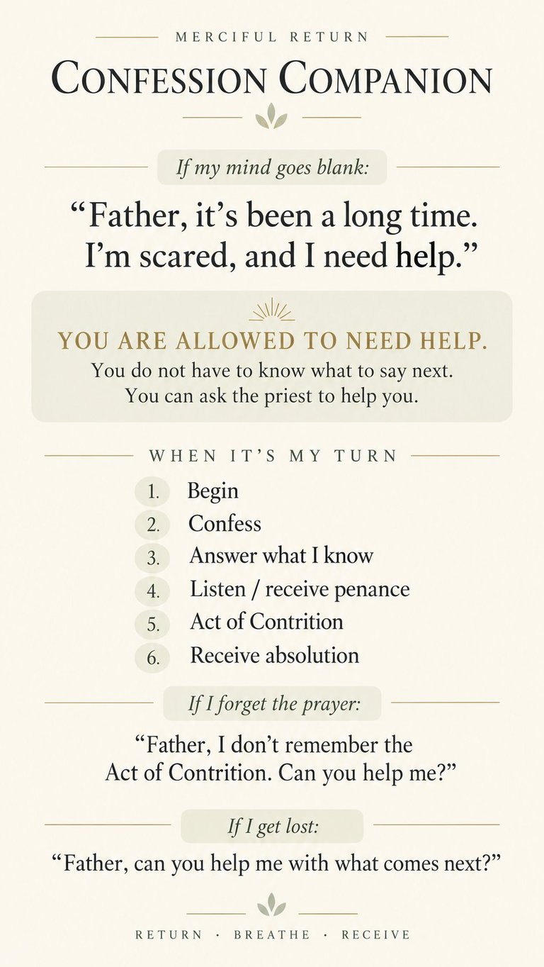 Merciful Return Confession Companion guide with prayer prompts and step-by-step instructions for Catholic confession